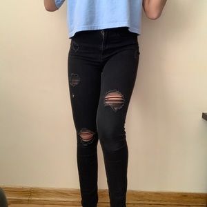Holister black ripped jeans